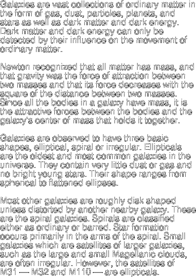 Galaxies are vast collections of