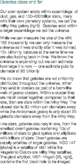 Galaxies close and far